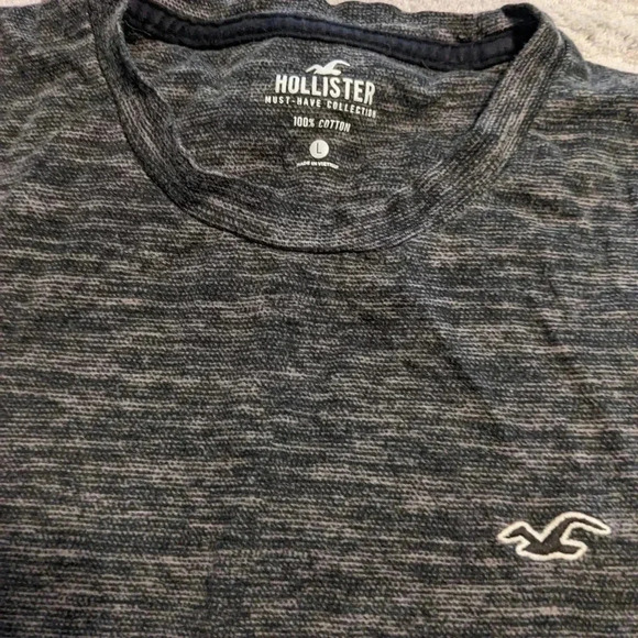 Hollister Longline Gray Tee Size Large - Picture 2 of 2